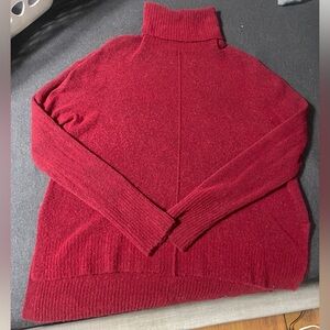 Athleta Red Merino Extra Fine Wool Turtleneck- Size M